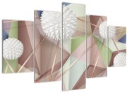 Obraz - 3D Abstrakcia v pastelových farbách (150x105 cm)