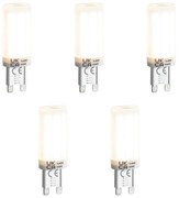 Sada 5 stmievateľných LED žiaroviek G9 s 3-stupňovým stmievaním, opálové, 4,5 W, 500 lm, 4000 K
