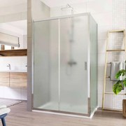Mereo Mereo, Sprchový kút, Lima, obdĺžnik, zasúvacie dvere a pevný diel, L / P, chróm ALU, sklo Point, MER-CK87432K