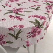 Biante Bavlnený oválny obrus Sandra SA-635 Ružovofialové orchidey na bielom 50x100 cm