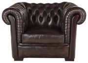 Pohovka jednomiestna Chesterfield Tiffy z pravej hovädzej kože Brown Brown