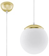 Závesné svietidlo Ugo, 1x biele sklenené tienidlo, (fi 20 cm), g