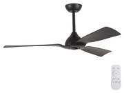Eurolamp Stropný ventilátor pr. 132 cm IP44 čierna + diaľkové ovládanie EU0145