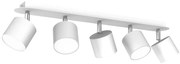 Bodové svietidlo Dixie, 5x biele kovové tienidlo, w/ch