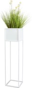KOVOVÝ KVETINÁČ SO STOJANOM PLAIN 90X24 CM BIELA