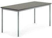 Stôl SONITUS, 1600x700x720 mm, linoleum - tmavošedá, strieborná
