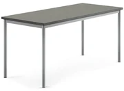 Stôl SONITUS, 1600x700x720 mm, linoleum - tmavošedá, strieborná