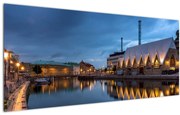 Obraz vodného kanála - Göteborg (120x50 cm)