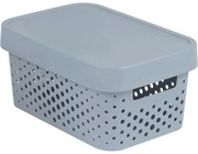 Curver Úložný box INFINITY 4,5l s vekom šedý dierovaný