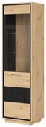 Vitrína BRW Pont REG1W (dub artisan + čierna matná). Akcia -18%. Vlastná spoľahlivá doprava až k Vám domov. 1063038