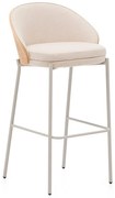 Béžová/vo svetloprírodnej farbe barová stolička (výška sedadla 77 cm) Eamy – Kave Home