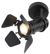 Priemyselné štúdiové reflektorové svetlo čierne GU10 s klapkami - Movie