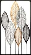 Kovová dekorácia na stenu Leafs 37x65 cm