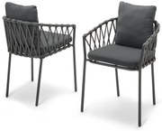 2 jedálenské kreslá s textilným výpletom