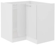 Rohová dolná kuchynská skrinka Lavera 90 x 90 DN 2F BB (biela + lesk biely). Vlastná spoľahlivá doprava až k Vám domov. 1032339