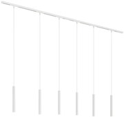 Moderný koľajnicový systém s 6 bielymi závesnými svetlami 1-fázový - Slimline Keno