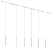 Moderný koľajnicový systém s 6 bielymi závesnými svetlami 1-fázový - Slimline Keno