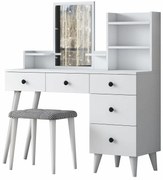 Kozmetický stolík Bela White so stoličkou