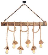 Luster na lanku EREBOS 6xE27/40W/230V hnedý