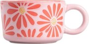 Hrnček FABIA nízky, ružový s kvetmi 732140 450 ml