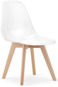 Transparentná stolička KITO s bukovými nohami