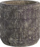 Fialový antik cementový obal na kvetináč se vzorom - Ø 20*20 cm