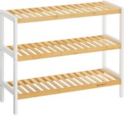 XXXLutz REGÁL NA TOPÁNKY, prírodná farba, biela, bambus, 70/55/26 cm Boxxx - Online Only drobný nábytok - 002543014201