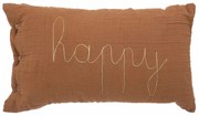 Detský dekoračný vankúšik HAPPY 50x30cm, hnedý