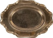 Zlatá antik dekoračná oválna miska podnos Raw Gold - 31*22*3 cm