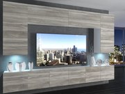 Obývacia stena 300 cm Belini šedý antracit Glamour Wood Imperium2  IMP 2/5/W/GW1/0/0