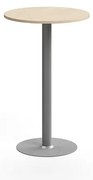 Barový stôl ALVA, Ø700x1100 mm, s kotvením do zeme, HPL, strieborná/breza