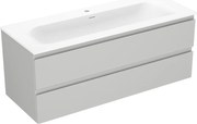 Mexen Orio, kúpeľňová skrinka 120 cm s umývadlom Vela, 2 zásuvky, šedá matná/biela matná, 91A10-12047-2-BFF62-W23M01