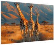 Obraz - Žirafy na pastvine (90x60 cm)