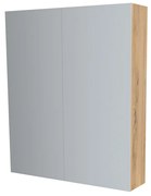 Mereo, Mereo Kúpeľňová zrkadlová skrinka 60 cm, galerka, 2 x dvierka, Multidecor, Orech Pacifik prírodný, MER-CN798G62OPP2