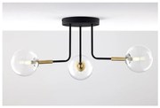 Jupiter 2039 - Luster na tyči BURANO 3xG9/10W/230V čierna/zlatá/číra