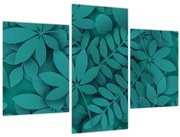 Obraz - Tyrkysové listy (90x60 cm)