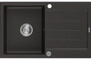 Mexen Bruno granitový jednokomorový drez s odkvapkávačom 795 x 495 mm, čierna/zlatá metalik- 6513791010-75