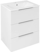 Sapho Sapho, CIRASA umývadlová skrinka 59,2x75x46cm, 3x zásuvka, biela lesk, CR631-3030