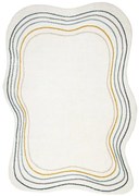 Koberec FUSION Shape 5707 biely / tmavozelený