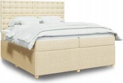 vidaXL Boxspring posteľ s matracom krémová 200x200 cm látka