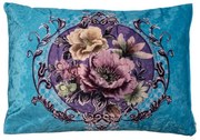 Decorative Cushion 70x50x6 Cm Blue Synthetic Flowers Cushion Cover With Cushion Filling - 70*50*6 cm