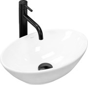 Rea Pamela Mini, keramické umývadlo na dosku 40x27x14,5 cm, biela, REA-U5804