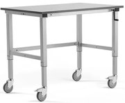 Mobilný dielenský stôl MOTION, manuálne nastaviteľný, 1200x800 mm, šedý