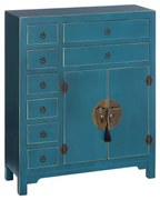 Modrá vysoká komoda 73x90 cm Oriente – Ixia