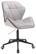 LuxuryForm DESIGN Stolička MILANO MAX VELUR na čiernej podstave s kolieskami - šedá