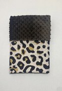 Detská deka Leopard/minky hnedá 100x75 cm – obojstranná s leopardím vzorom