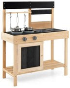 Detská kuchynka na hranie s 2 odnímateľnými umývadlami a kohútikom, sporákom a kuchynským náradím