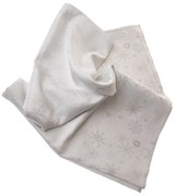 Vianočný Obrus vodeodolný Vločky strieborná, 140 x 140 cm