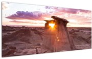 Obraz - západ slnka na púšti (120x50 cm)