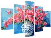 Obraz - Váza ružových kvetov (150x105 cm)